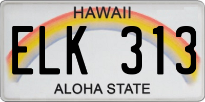HI license plate ELK313