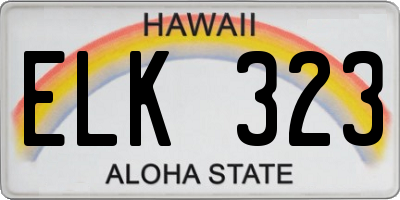 HI license plate ELK323