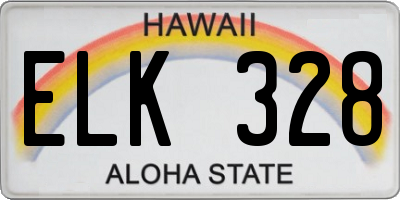 HI license plate ELK328