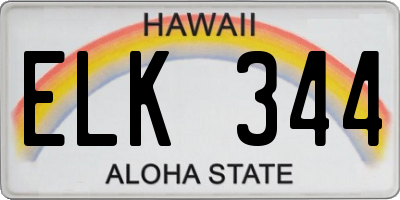 HI license plate ELK344