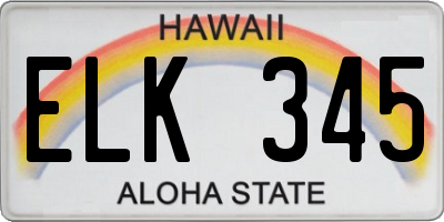 HI license plate ELK345