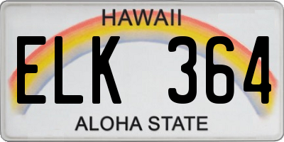 HI license plate ELK364
