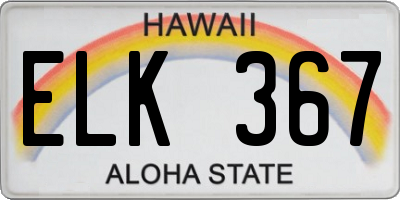 HI license plate ELK367