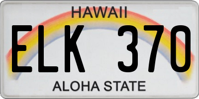 HI license plate ELK370