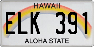 HI license plate ELK391