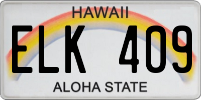 HI license plate ELK409