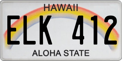 HI license plate ELK412