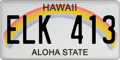 HI license plate ELK413