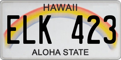 HI license plate ELK423