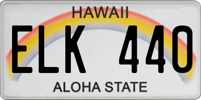 HI license plate ELK440