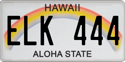 HI license plate ELK444