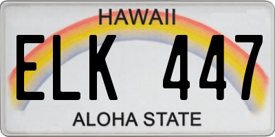 HI license plate ELK447