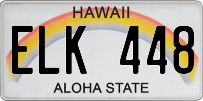 HI license plate ELK448