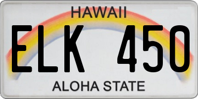 HI license plate ELK450