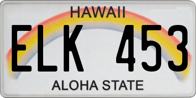 HI license plate ELK453