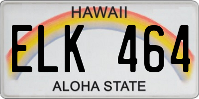 HI license plate ELK464