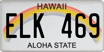 HI license plate ELK469