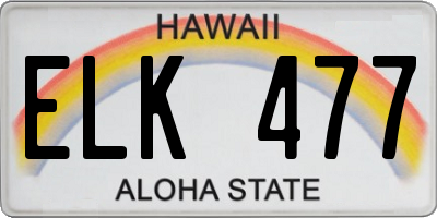 HI license plate ELK477