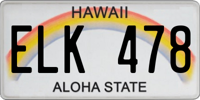 HI license plate ELK478