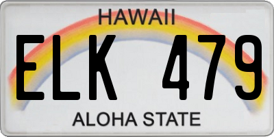 HI license plate ELK479