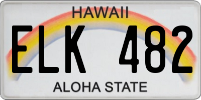 HI license plate ELK482
