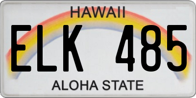 HI license plate ELK485