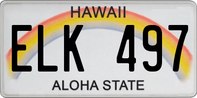 HI license plate ELK497