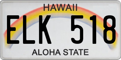 HI license plate ELK518