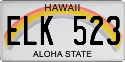 HI license plate ELK523