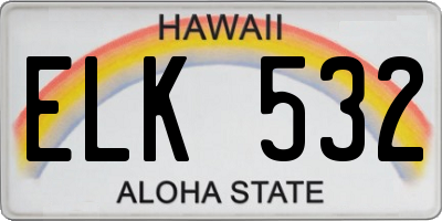 HI license plate ELK532