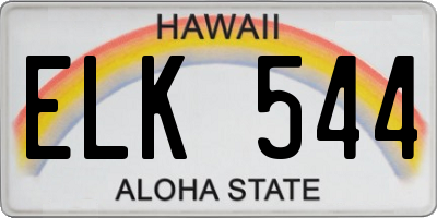 HI license plate ELK544