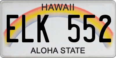 HI license plate ELK552