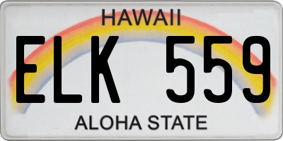 HI license plate ELK559