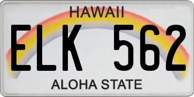 HI license plate ELK562
