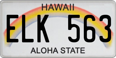 HI license plate ELK563