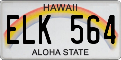 HI license plate ELK564