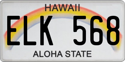 HI license plate ELK568
