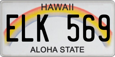 HI license plate ELK569