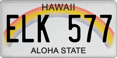 HI license plate ELK577