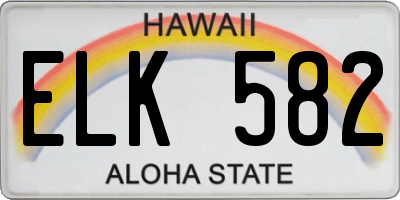 HI license plate ELK582