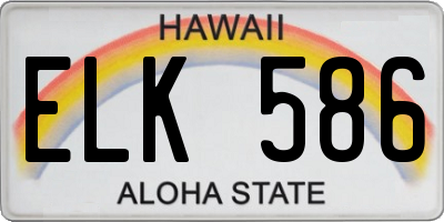 HI license plate ELK586