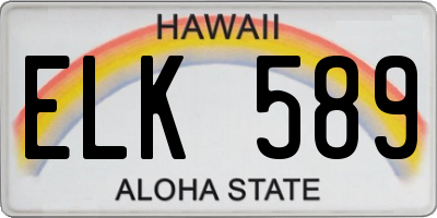 HI license plate ELK589