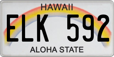 HI license plate ELK592