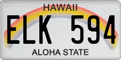 HI license plate ELK594