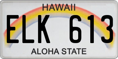 HI license plate ELK613