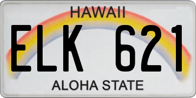 HI license plate ELK621