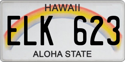 HI license plate ELK623