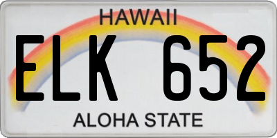 HI license plate ELK652