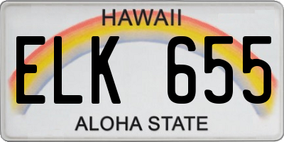 HI license plate ELK655