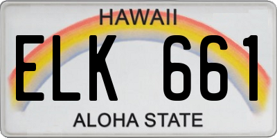 HI license plate ELK661